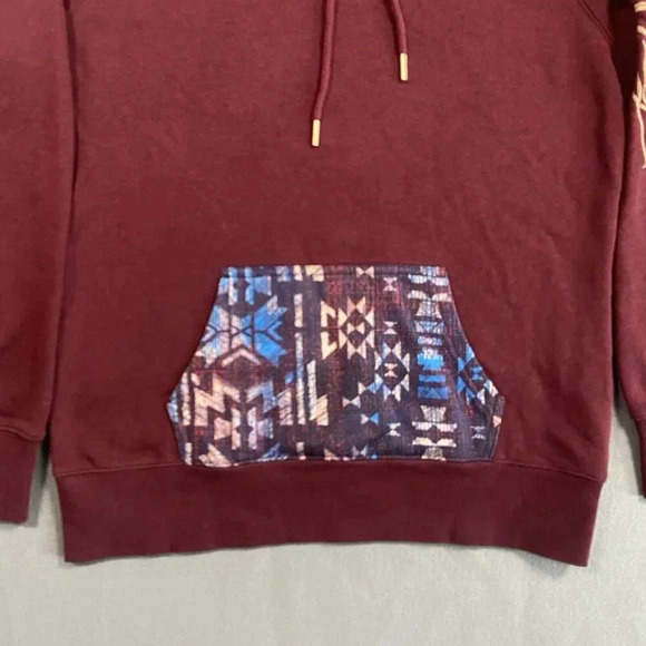 Hooey Veracruz Maroon with Aztec Pocket Hoodie Women’s Size M Medium Western - Picture 5 of 16